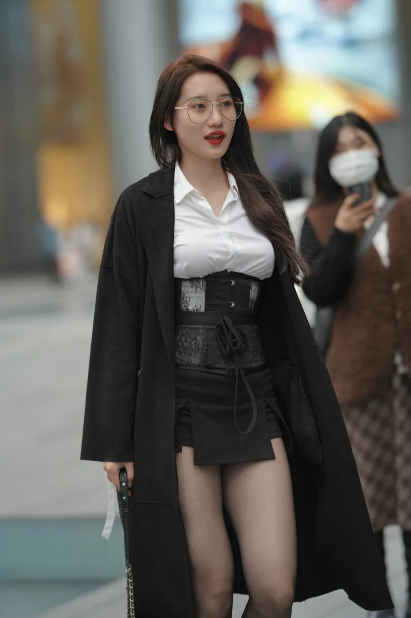 [Mzsock] NO.160 Long legs in black stockings street photography#[105P]-18