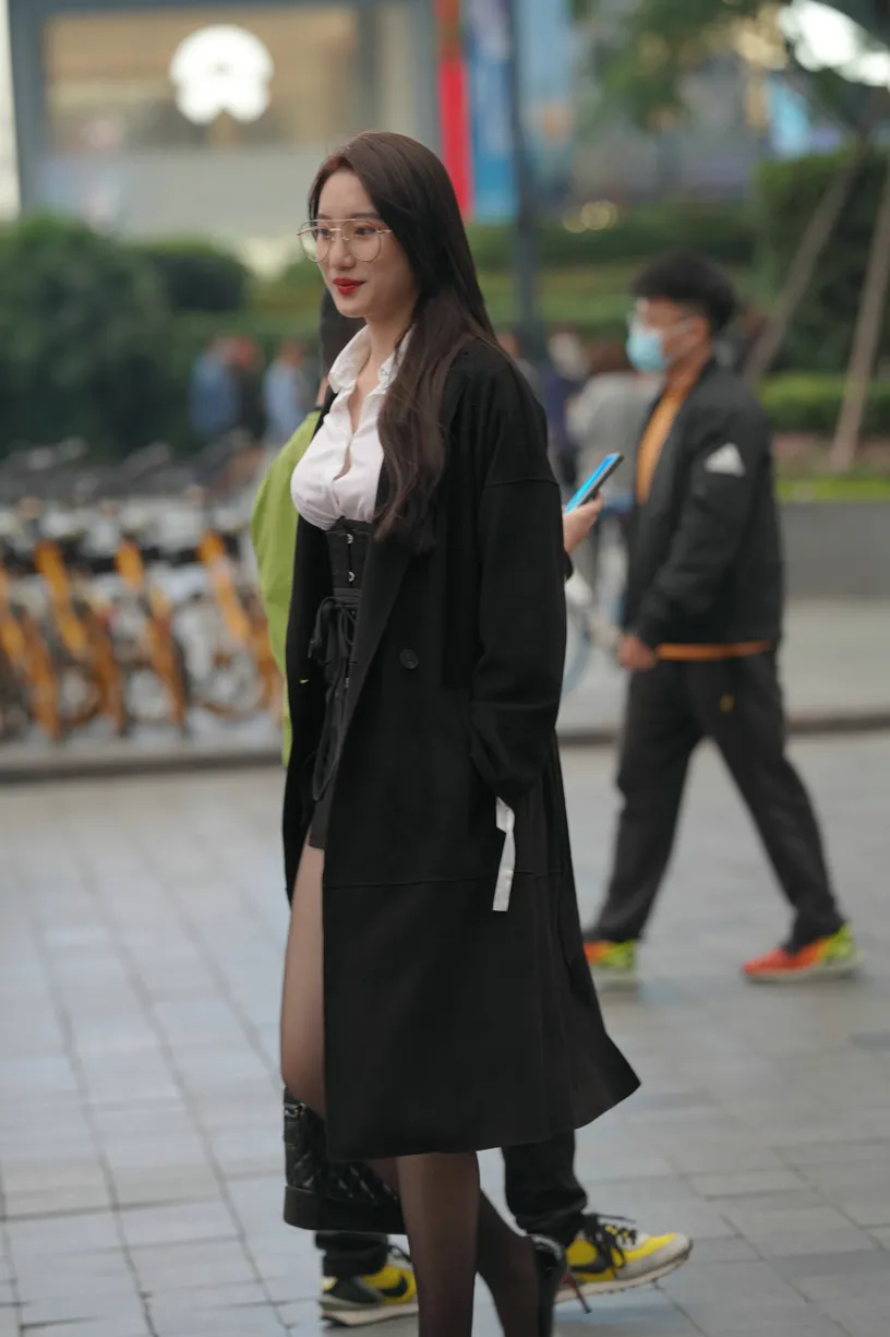 [Mzsock] NO.160 Long legs in black stockings street photography#[105P]-69