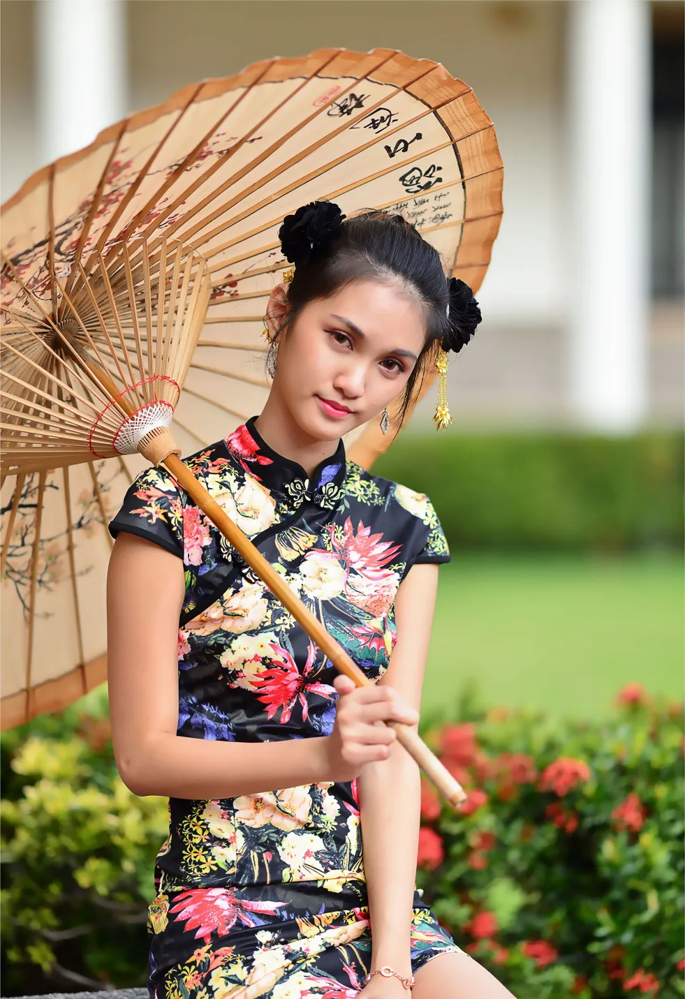 [Mzsock] NO.191 Chen Mengxin short cheongsam high heels beautiful legs street photography#[100P]-9